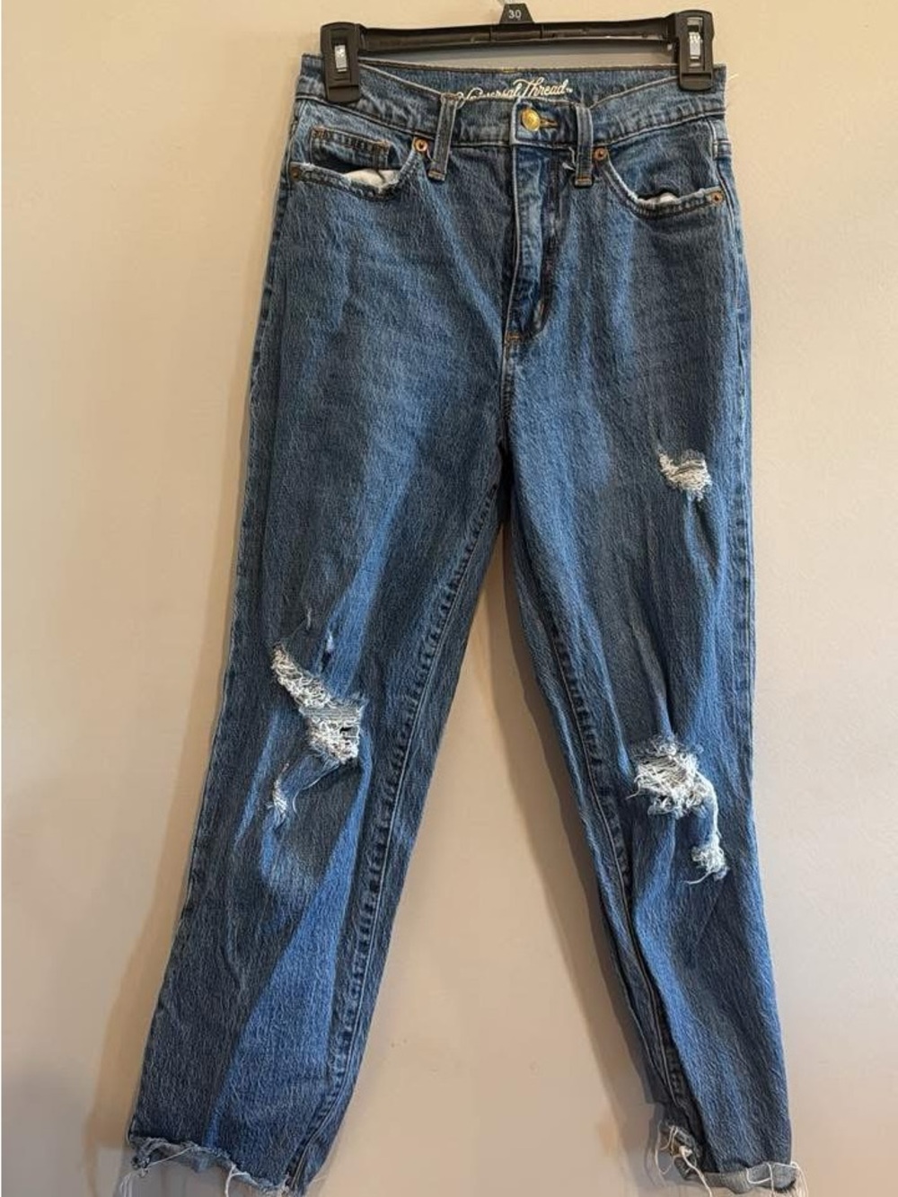 Distressed High-Rise Women’s Jeans - Blue
